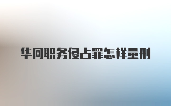 华网职务侵占罪怎样量刑