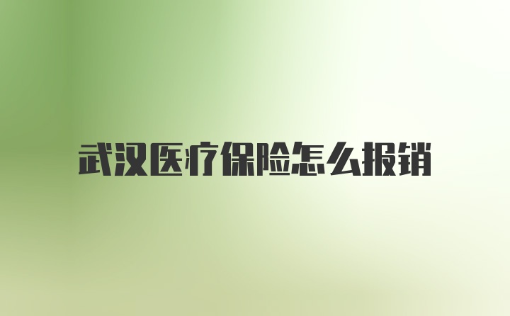 武汉医疗保险怎么报销