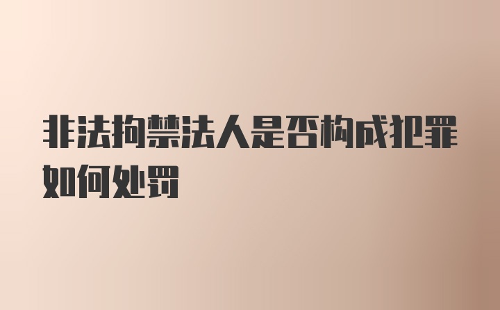 非法拘禁法人是否构成犯罪如何处罚