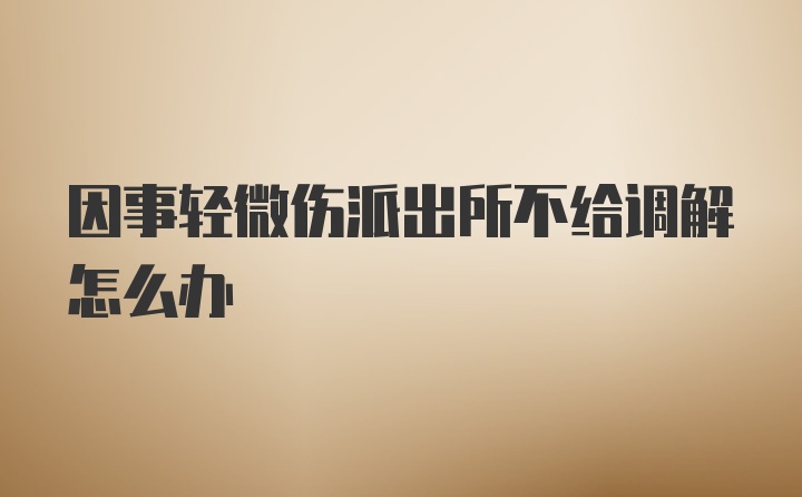 因事轻微伤派出所不给调解怎么办