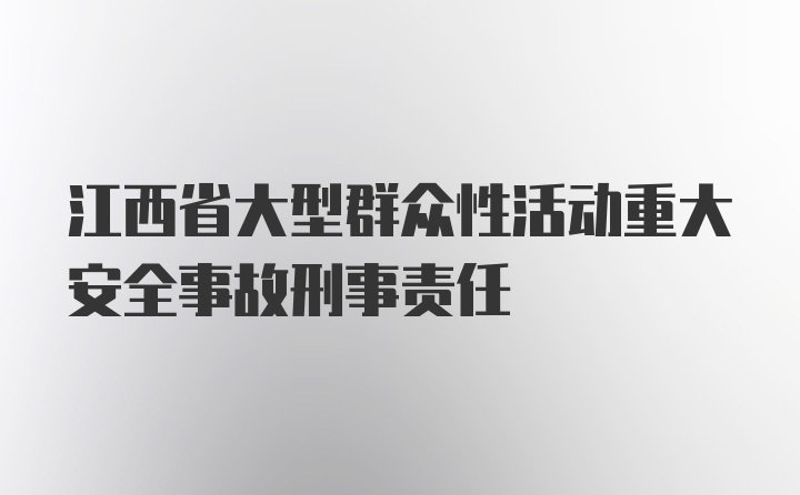 江西省大型群众性活动重大安全事故刑事责任