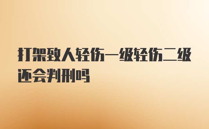 打架致人轻伤一级轻伤二级还会判刑吗