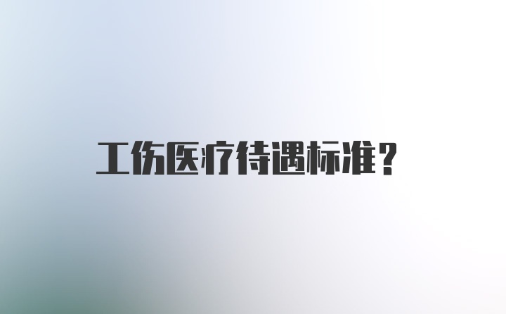 工伤医疗待遇标准？