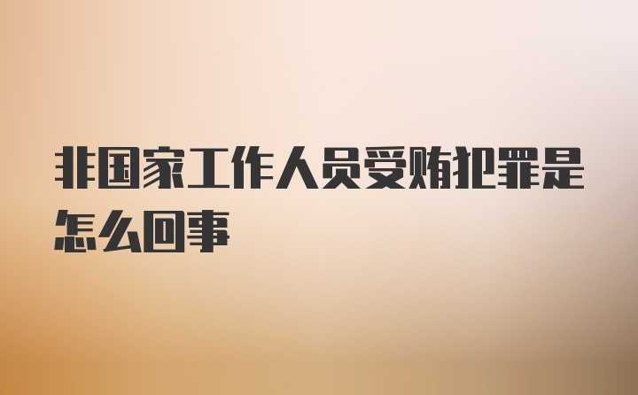 非国家工作人员受贿犯罪是怎么回事