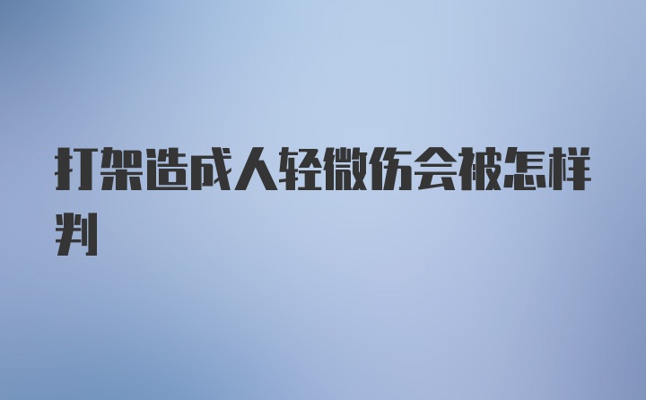 打架造成人轻微伤会被怎样判