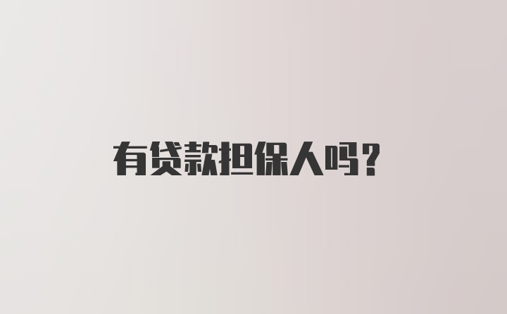 有贷款担保人吗？