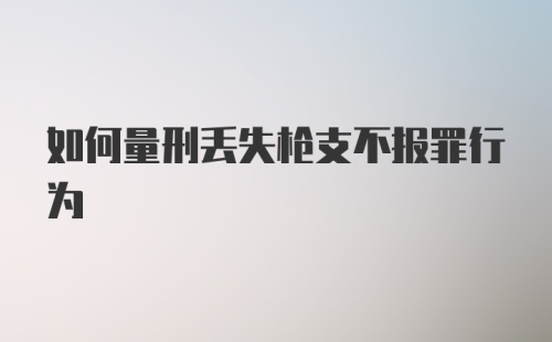 如何量刑丢失枪支不报罪行为