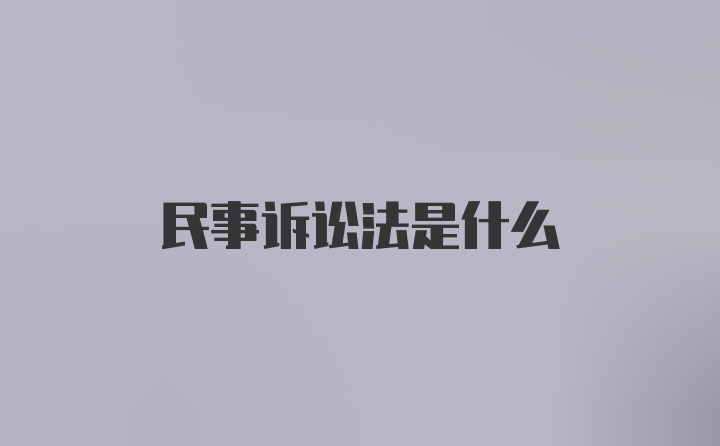 民事诉讼法是什么