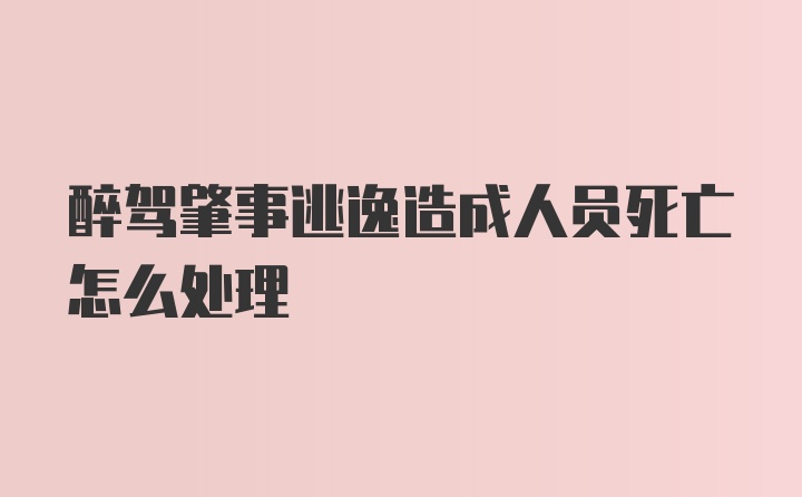 醉驾肇事逃逸造成人员死亡怎么处理