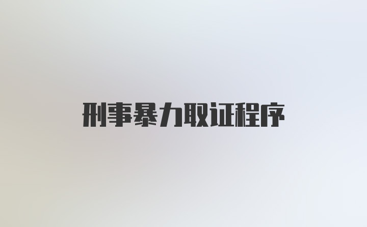 刑事暴力取证程序