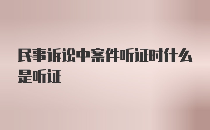 民事诉讼中案件听证时什么是听证