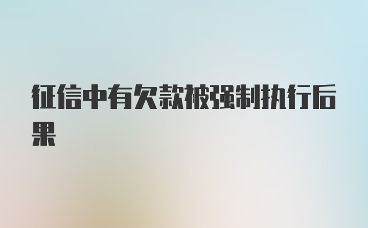 征信中有欠款被强制执行后果