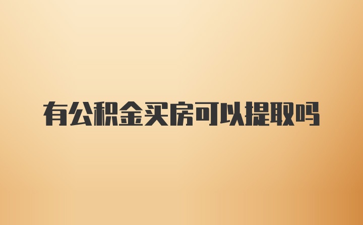 有公积金买房可以提取吗