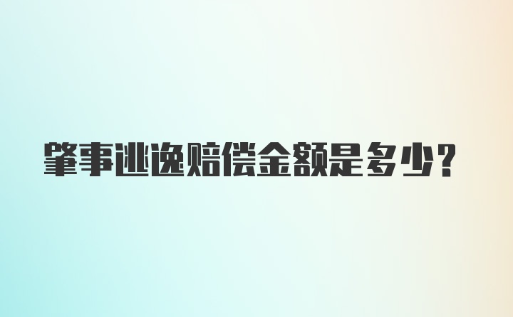 肇事逃逸赔偿金额是多少?