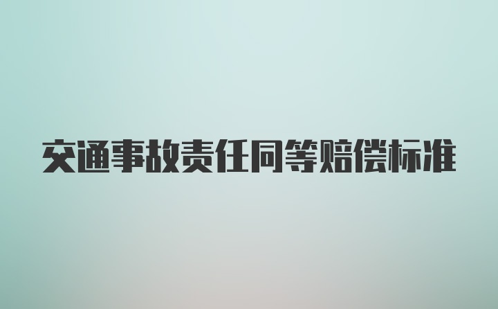 交通事故责任同等赔偿标准