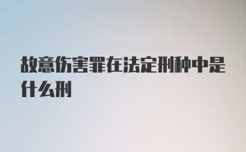 故意伤害罪在法定刑种中是什么刑