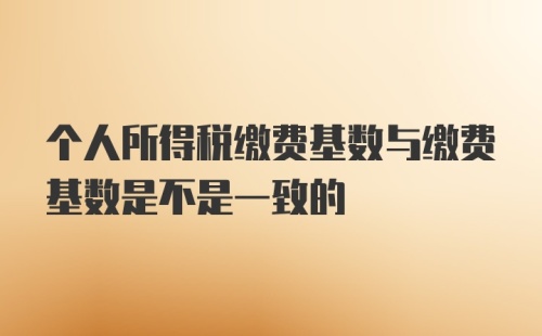 个人所得税缴费基数与缴费基数是不是一致的