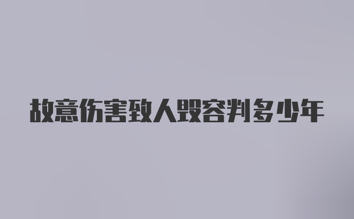 故意伤害致人毁容判多少年