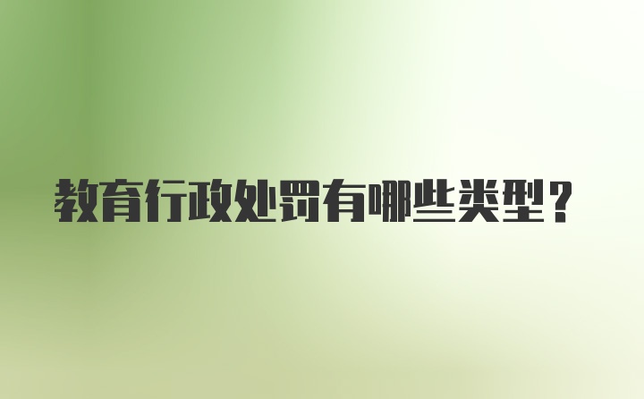 教育行政处罚有哪些类型？