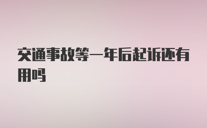 交通事故等一年后起诉还有用吗