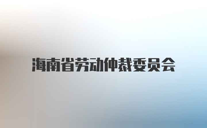 海南省劳动仲裁委员会