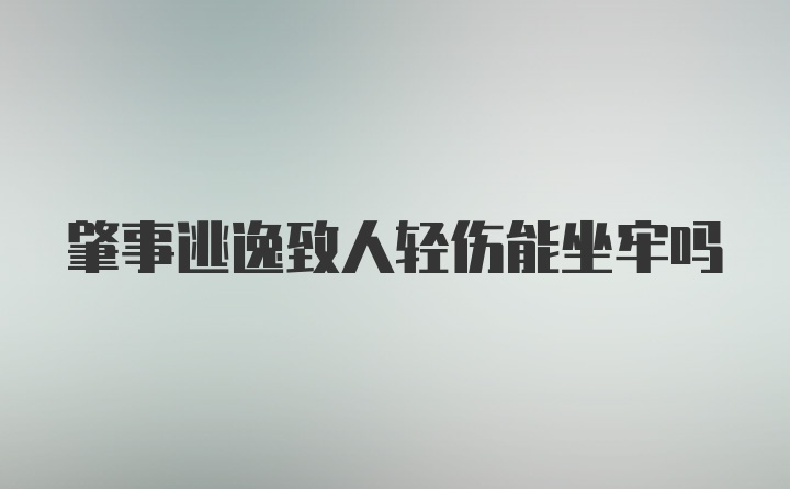 肇事逃逸致人轻伤能坐牢吗