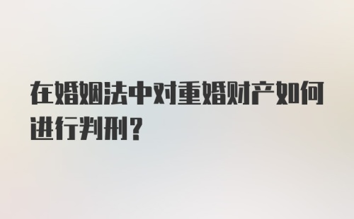 在婚姻法中对重婚财产如何进行判刑?