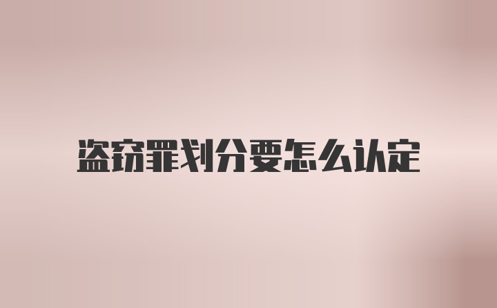 盗窃罪划分要怎么认定