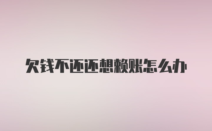 欠钱不还还想赖账怎么办
