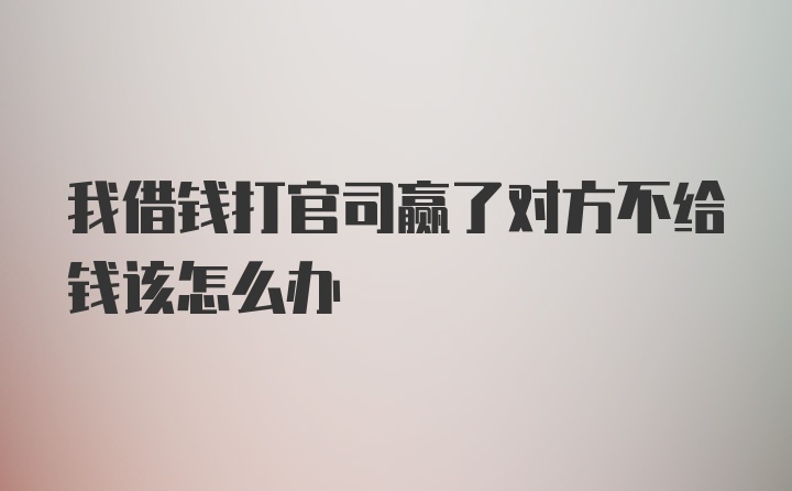 我借钱打官司赢了对方不给钱该怎么办