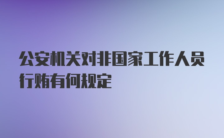 公安机关对非国家工作人员行贿有何规定