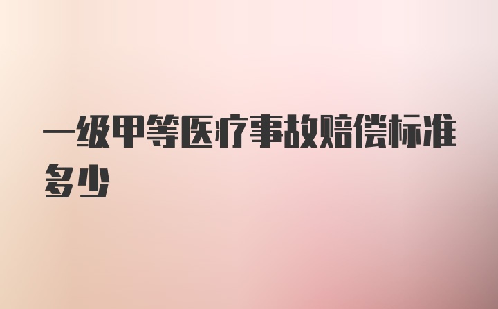 一级甲等医疗事故赔偿标准多少