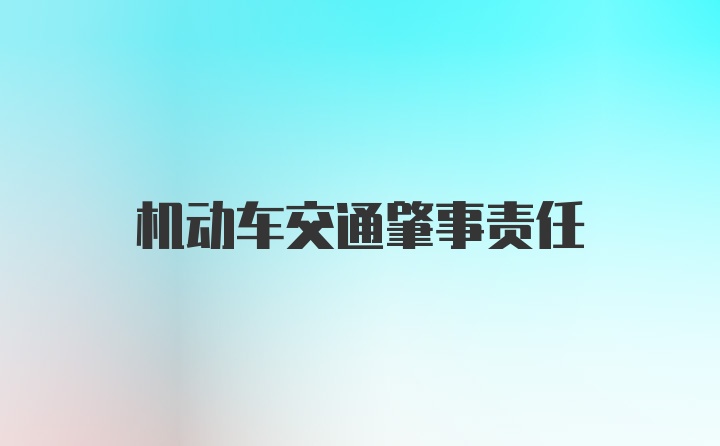 机动车交通肇事责任