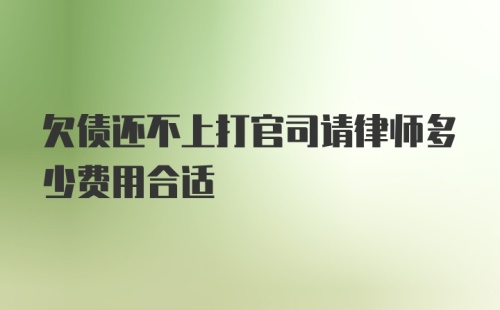 欠债还不上打官司请律师多少费用合适