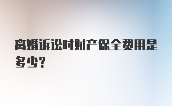 离婚诉讼时财产保全费用是多少？