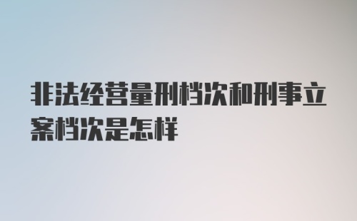 非法经营量刑档次和刑事立案档次是怎样