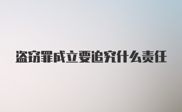 盗窃罪成立要追究什么责任