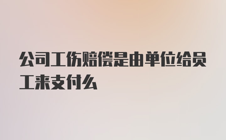 公司工伤赔偿是由单位给员工来支付么