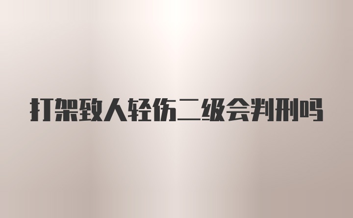 打架致人轻伤二级会判刑吗