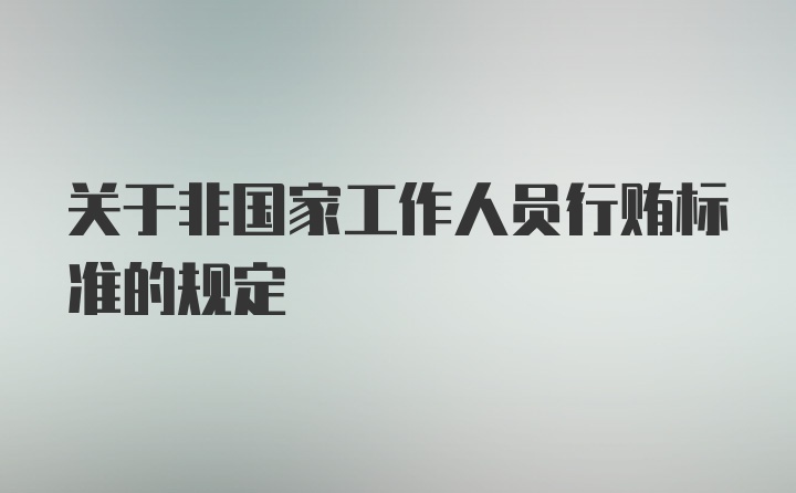 关于非国家工作人员行贿标准的规定