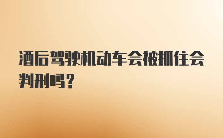 酒后驾驶机动车会被抓住会判刑吗?