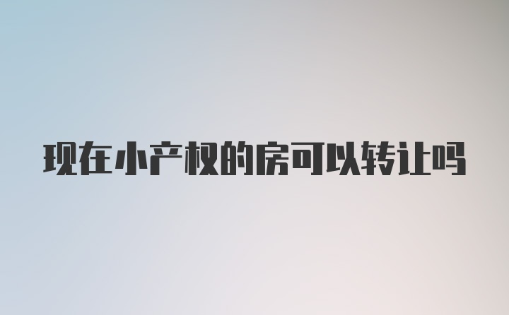 现在小产权的房可以转让吗