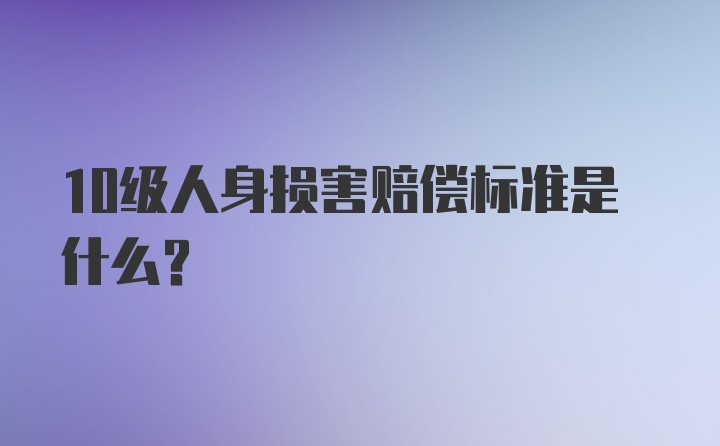 10级人身损害赔偿标准是什么？