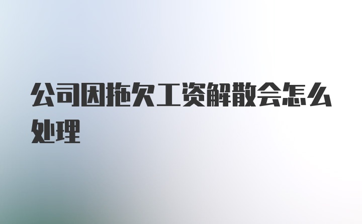 公司因拖欠工资解散会怎么处理