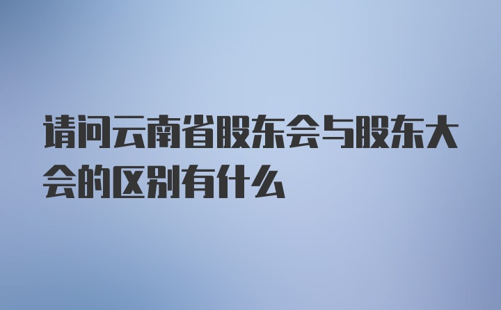 请问云南省股东会与股东大会的区别有什么