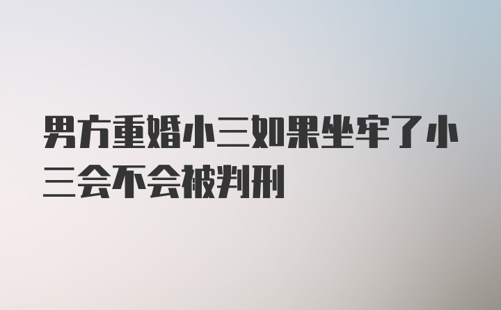 男方重婚小三如果坐牢了小三会不会被判刑