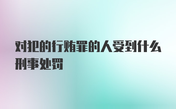 对犯的行贿罪的人受到什么刑事处罚