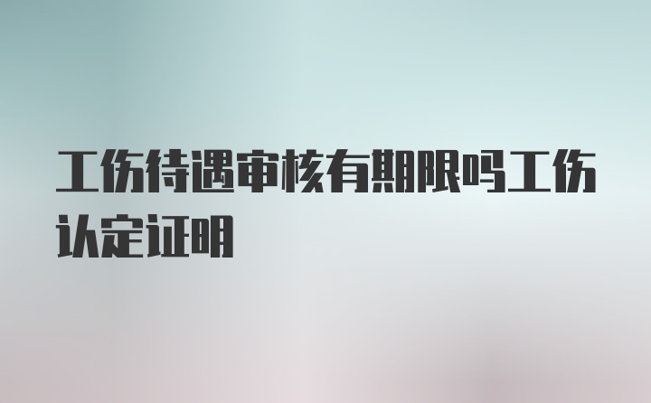 工伤待遇审核有期限吗工伤认定证明