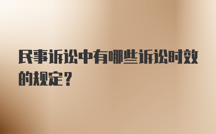 民事诉讼中有哪些诉讼时效的规定？