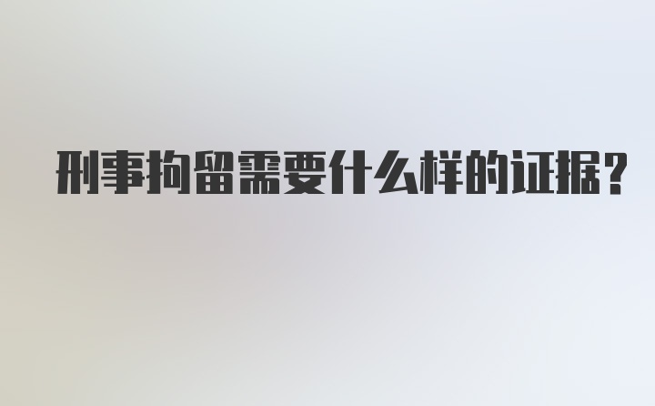 刑事拘留需要什么样的证据？